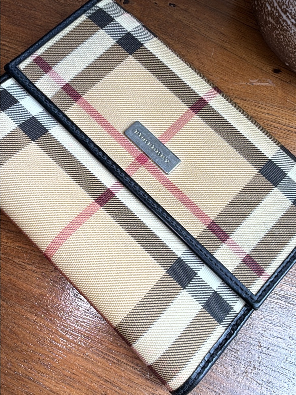 Burberry vintage Nova check trifold wallet
